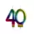 Vela 40 anos Colorida - comprar online