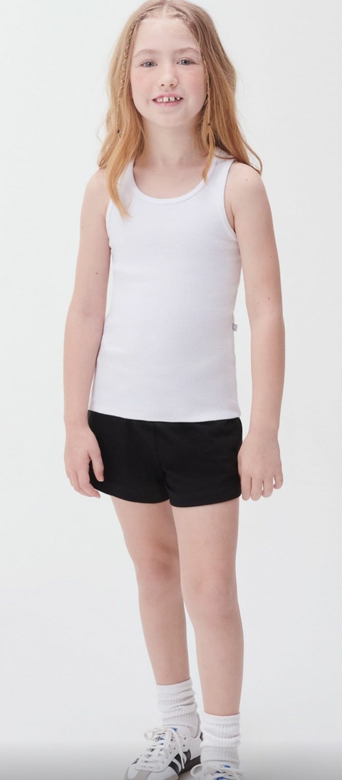 Regata Básica Infantil Menina Branca e Preta