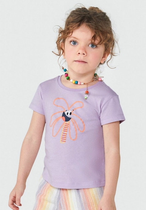 Blusa Infantil Menina Estampada Roxa
