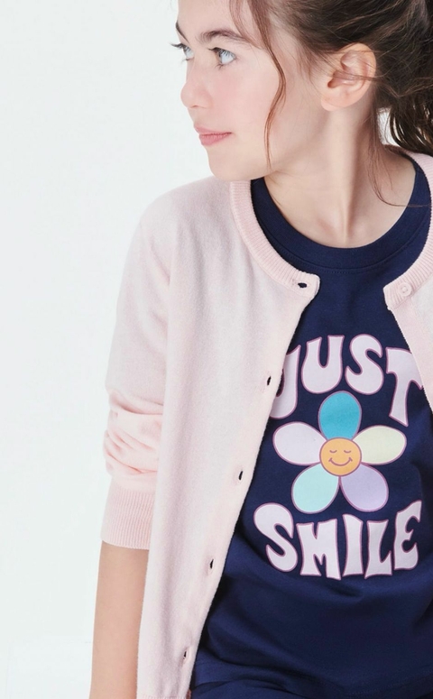 Cardigan Infantil Menina Em Tricô - Rosa