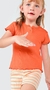 Blusa Infantil Menina Laranja Com Frufru - comprar online