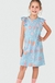 CAMISOLA INFANTIL MENINA COM BABADO + SCRUNCHIE AZUL