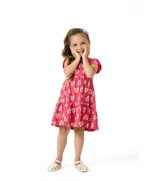 Vestido Infantil Menina Corações Kyly