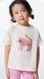 Conjunto Infantil Menina estampado - Off white com Rosa - comprar online