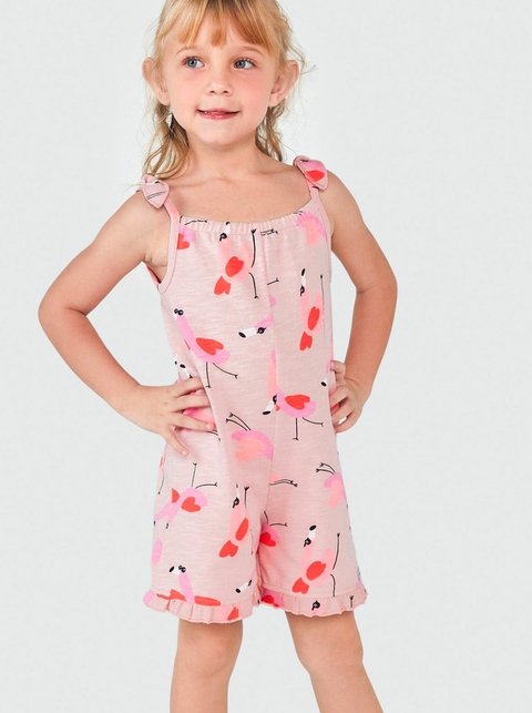 Macacão Infantil Menina Rosa