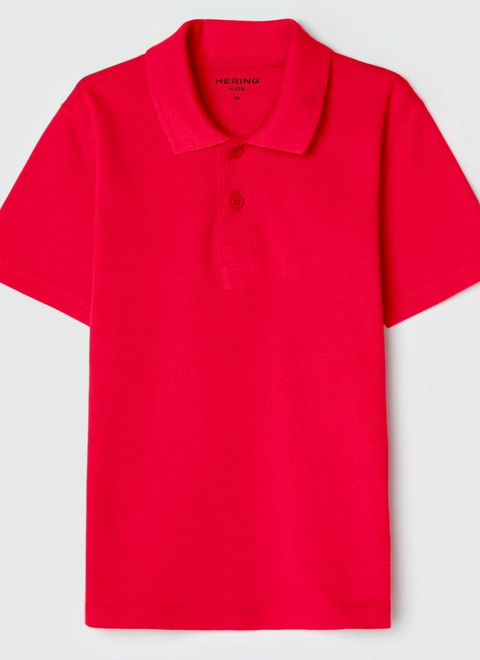 Camiseta Polo Básica Menino Vermelha