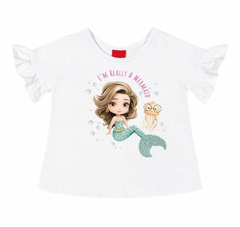 Blusa Infantil Menina Estampada Branca - comprar online