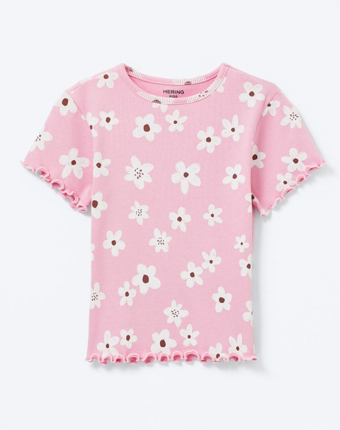 Blusa Infantil Menina Manga Curta Estampada