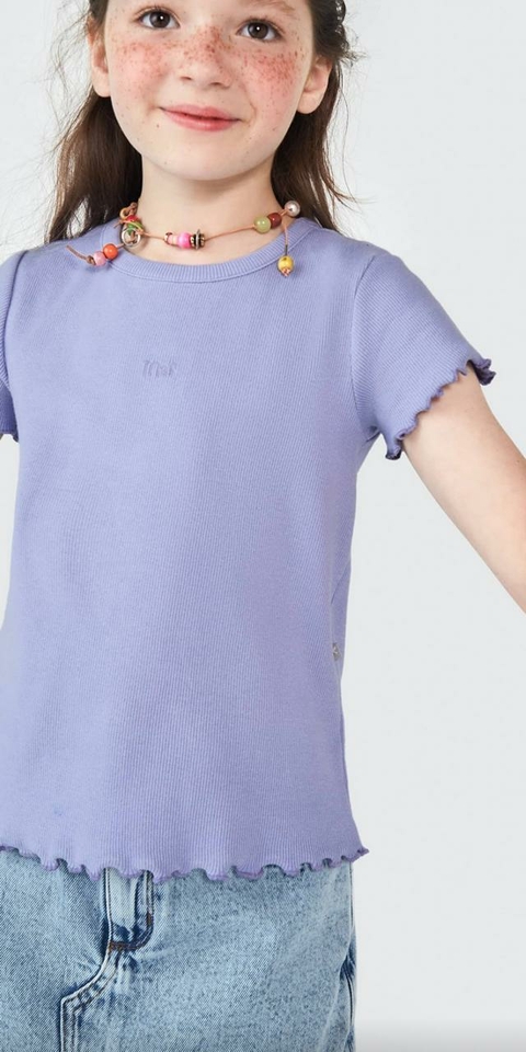 Blusa Infantil Menina Canelada Lilás