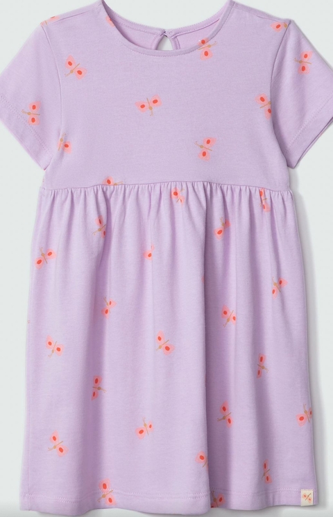 Vestido Roxo Estampado Menina