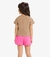 Conjunto Infantil Blusa Com Shorts Saia Marrom na internet