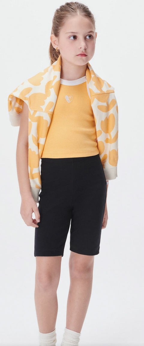 Bermuda Básica Infantil Menina Ciclista Preta