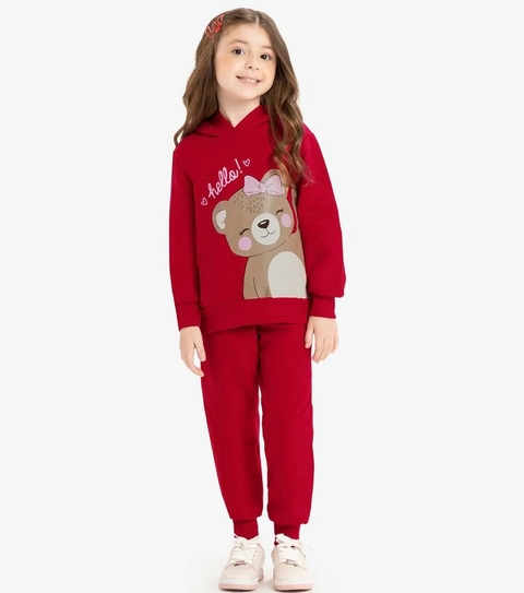 Conjunto Infantil Blusa Com Calça De Moletom Vermelho
