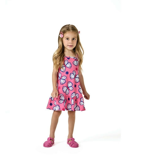 Vestido Infantil Menina Borboletas Kyly