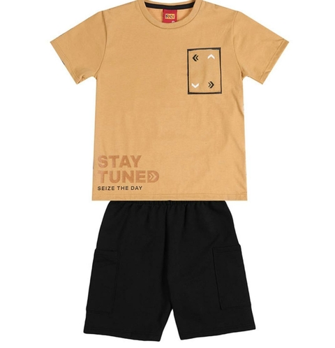 Conjunto Marrom e Preto Kyly