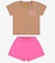 Imagem do Conjunto Infantil Blusa Com Shorts Saia Marrom