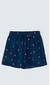 Shorts Feminino Infantil Estampado Azul Morango