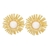 Aretes Sol Brillante de Oro Laminado con Piedra natural tipo Perla - comprar en línea