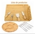 Tabla de Quesos de Bambú y Madera + 4 Cuchillos + 6 Tenedores + Plato de Frutas + Soporte para Cuchillos