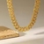 Collar / Cadena Tipo Cubana Dorada con Cristales - comprar en línea