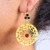 Aretes Flor Circulo Calado Oro Laminado Flor 6 Pétalos - MX Limited 