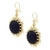 Aretes Centro Piedra Natural Pulida (Negro Esmeraldado) en internet
