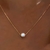 Collar Estilo Francés con una Perla. (Plata Chapado en Oro)