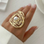Anillo Silueta Tipo Amiba Calado con incrustación tipo Perla (Color: Plata u Oro) - comprar en línea