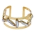 Brazalete de Oro Laminado con Diseño Elegante y Perlas Cultivadas