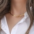 Colar Choker de Aço Inoxidável com Zircônia