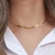 Colar Choker de Aço Inoxidável com Zircônia