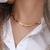 Colar Choker de Aço Inoxidável com Zircônia