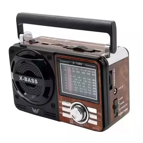 Rádio Retro Vintage Portátil A Pilha E Tomada Am Fm Sw Pendrive Com Sd Usb