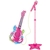 KIT MICROFONE GUITARRA INFANTIL MENINAS PEDESTAL ROCK STAR AMPLIFICADOR MUSICAL - SosCelularesSG