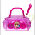 BOLSA COM MICROFONE INFANTIL SOM LUZES COLORIDAS CONECTA CELULAR MP3 ROSA MENINA - SosCelularesSG