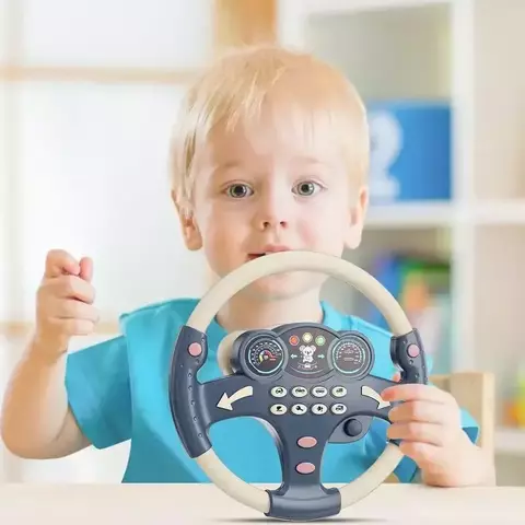 Infantil Simulação Volante Brilhante Brinquedos, Luzes de Educação, Música