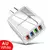 Multi Port USB Quick Charger, 3A, 4 USB, Quick Charge 3.0, Adaptador de telefone