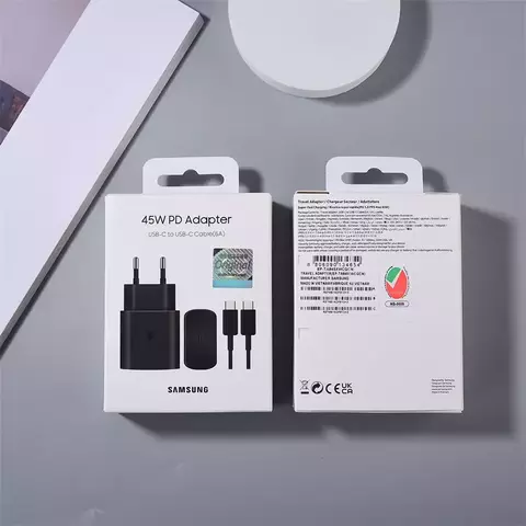 SAMSUNG-Carregador Super Rápido, 45W, Cabo USB C para USB C PD, Galaxy S24 Z Fl