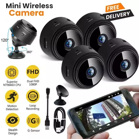 Câmera de Vigilância WiFi, Home Indoor Audio Wireless CCTV Video Security Prot