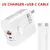 Carregador rápido com cabo USB tipo C PD, adaptador de carga rápida 3.0, iPhon - comprar online