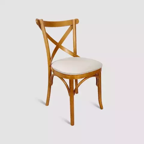 Cadeira Barcelona X de Madeira Maciça Estofada