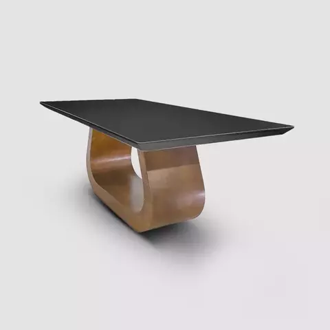 Mesa de Jantar Luana Base Vick Tampo Retangular Com Vidro 4mm