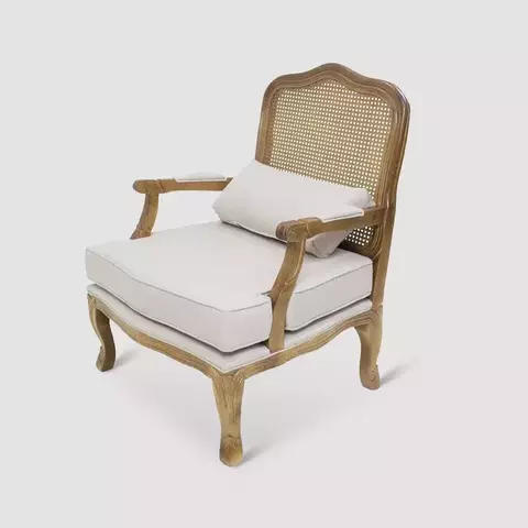 Poltrona King De Madeira Maciça com Tela Estofada