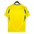 Camisa amarela do Al-Nassr, modelo 24/25, vista traseira com detalhes em azul.