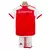 Camisa e short infantil do Internacional para a temporada 24/25, na cor vermelha com detalhes brancos.