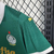 Detalhe do manto 1 do Kit Infantil do Palmeiras 24/25, mostrando a cor verde, logo do clube e símbolo dourado no ombro.