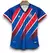 Camisa feminina do Bahia, temporada 24/25, com design em azul, vermelho e detalhes em branco.