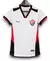 Camisa feminina do Vitória 24/25 Manto 2 em branco, preto e vermelho, com logo do clube e detalhes estilizados.