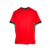 Camisão masculino de Portugal, com cor vermelha e detalhes em verde, exibido de costas em um cabide.