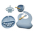 Imagem do Kit Prato Infantil Silicone Copo Talher Babador Tigela